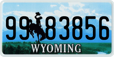 WY license plate 9983856