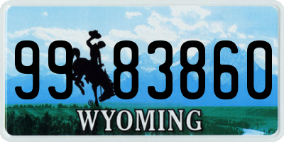 WY license plate 9983860