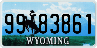 WY license plate 9983861