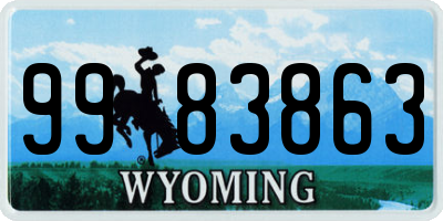 WY license plate 9983863