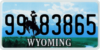 WY license plate 9983865