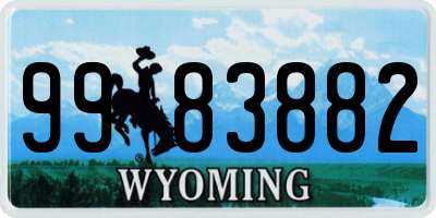 WY license plate 9983882