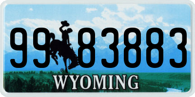 WY license plate 9983883