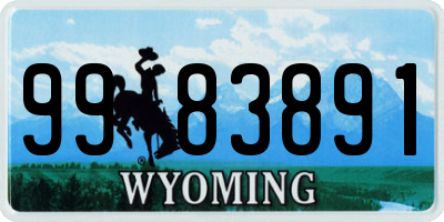 WY license plate 9983891