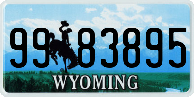 WY license plate 9983895