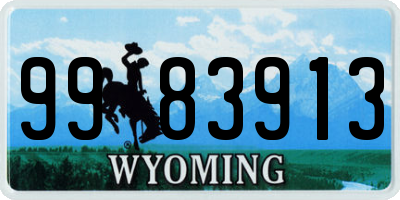 WY license plate 9983913