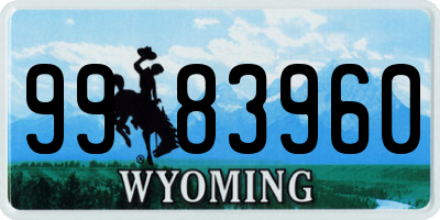 WY license plate 9983960