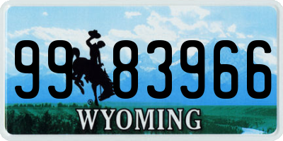 WY license plate 9983966