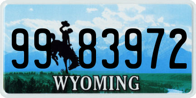 WY license plate 9983972