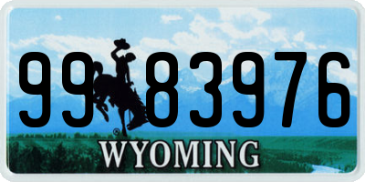 WY license plate 9983976