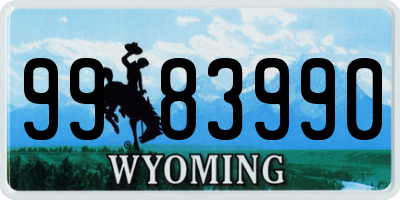 WY license plate 9983990