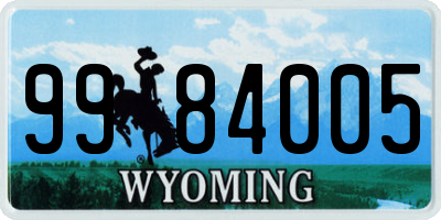 WY license plate 9984005