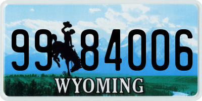 WY license plate 9984006