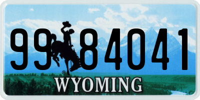 WY license plate 9984041