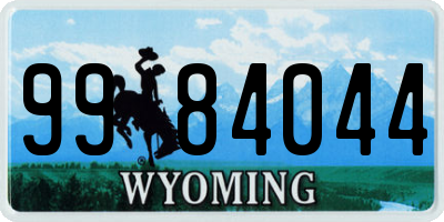 WY license plate 9984044