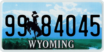 WY license plate 9984045