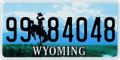 WY license plate 9984048
