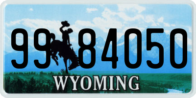 WY license plate 9984050