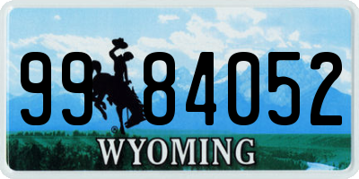 WY license plate 9984052