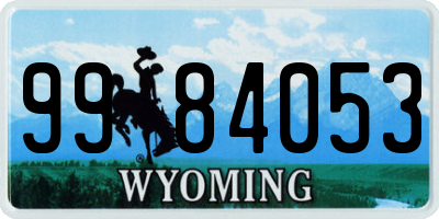 WY license plate 9984053