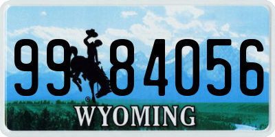 WY license plate 9984056