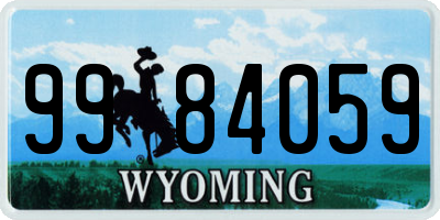 WY license plate 9984059