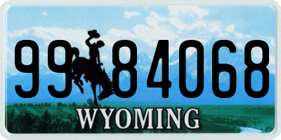 WY license plate 9984068