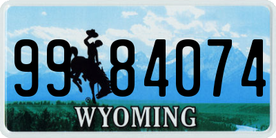 WY license plate 9984074