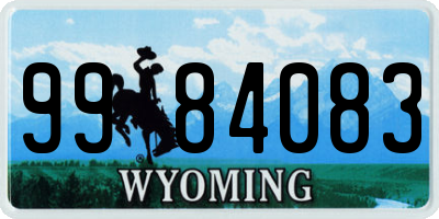 WY license plate 9984083