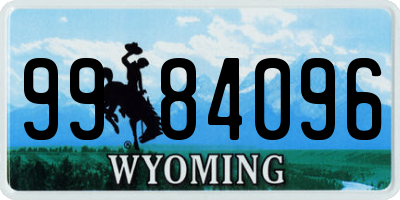 WY license plate 9984096