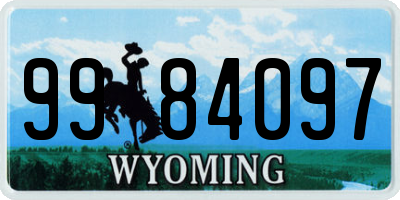 WY license plate 9984097