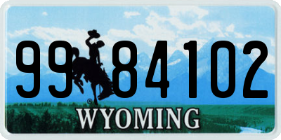 WY license plate 9984102