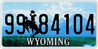 WY license plate 9984104