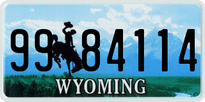 WY license plate 9984114