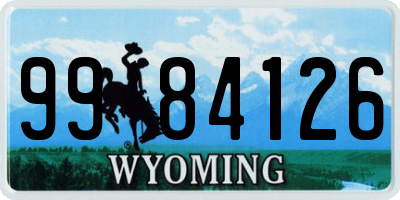 WY license plate 9984126