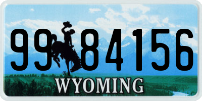 WY license plate 9984156