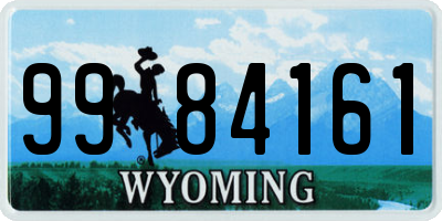 WY license plate 9984161