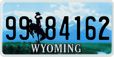 WY license plate 9984162