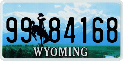 WY license plate 9984168