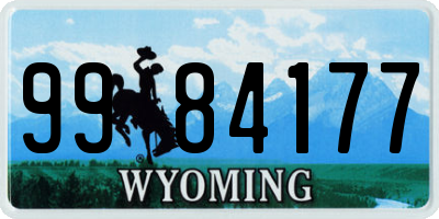 WY license plate 9984177