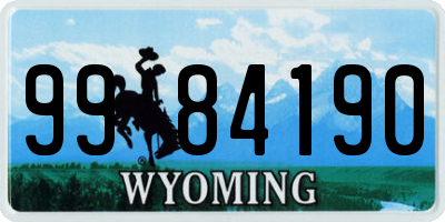 WY license plate 9984190
