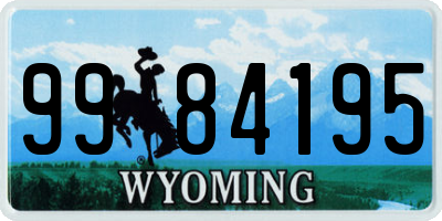 WY license plate 9984195