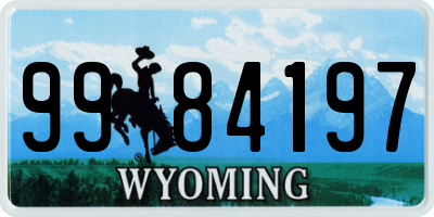 WY license plate 9984197