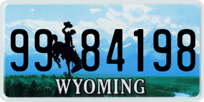 WY license plate 9984198
