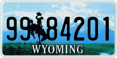 WY license plate 9984201