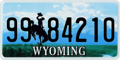 WY license plate 9984210