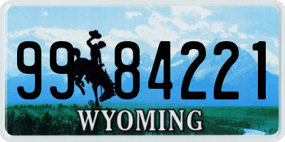 WY license plate 9984221