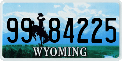 WY license plate 9984225