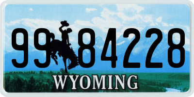 WY license plate 9984228