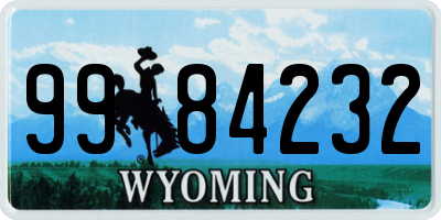 WY license plate 9984232